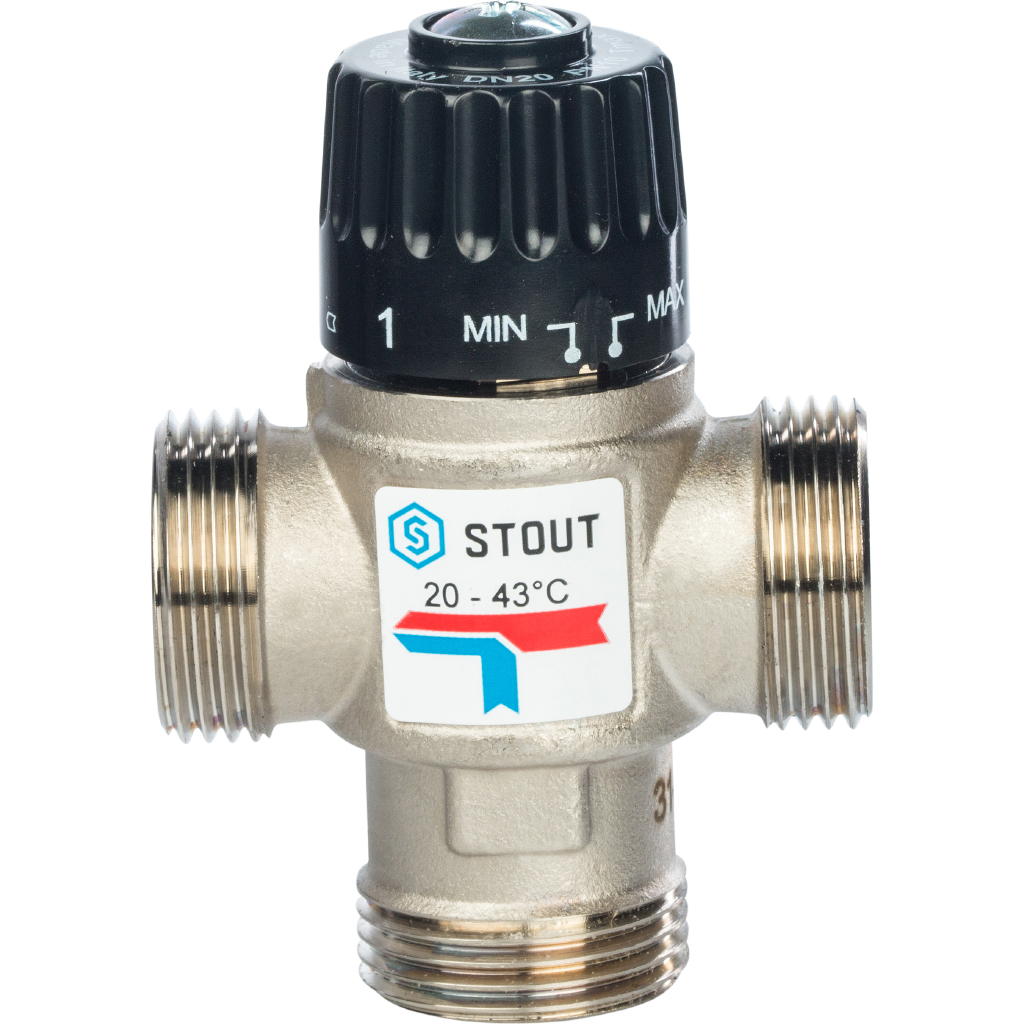 SVM-0120-164325 STOUT Термостатический смесительный клапан для систем отопления 1" НР 20-43С